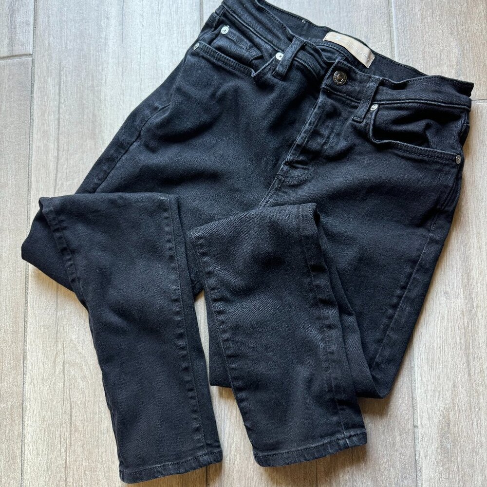 7 For All Mankind “Josefina” Black Straight Leg Jeans – Women’s Size 0